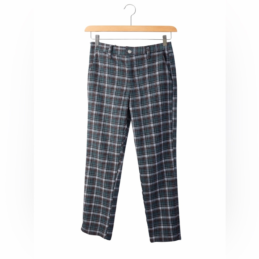 American Eagle Green Plaid Ankle Pants Preppy Academia Career Size 2 Chic Fit